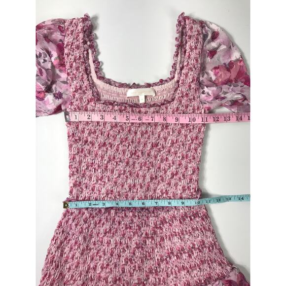 LoveShackFancy Fancy Pink Silk Blend Short Mini Scout Dress Cruise Sleaze Party - Picture 8 of 9